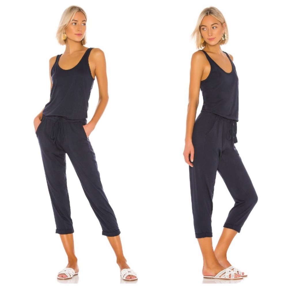 Michael Stars Theo Gray Cotton Modal Tank Jumpsuit Size M